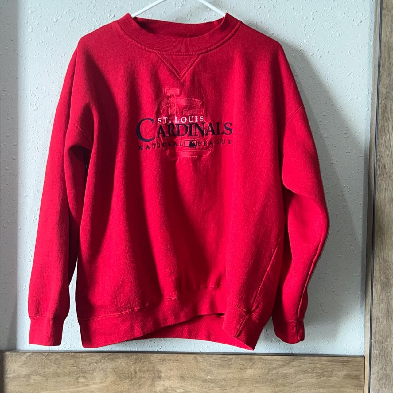 Vintage Y2K St.Louis Cardinals Retro Logo Red Hoodie - Depop