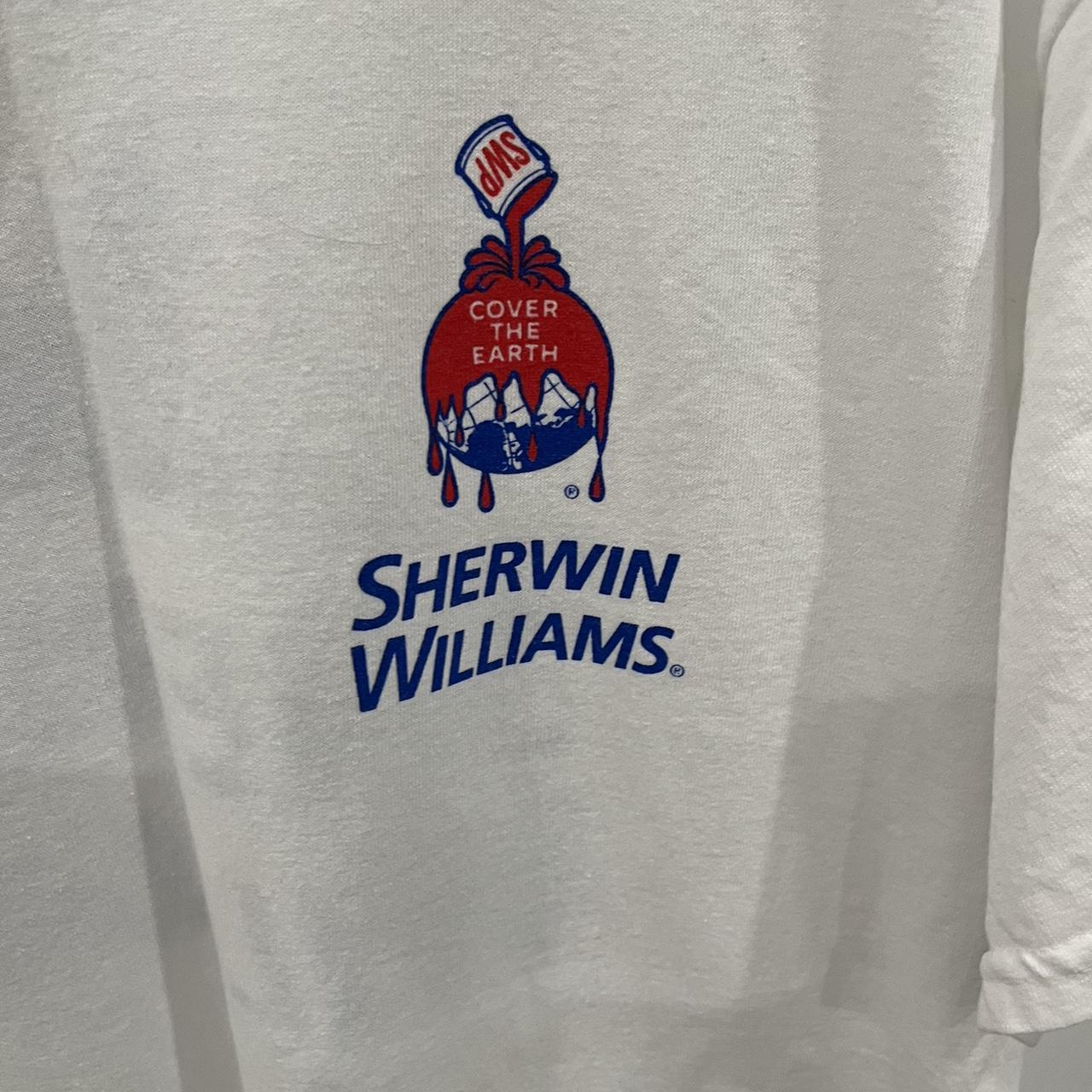 Vintage White TShirt Sherwin Williams paint tee Sz... Depop