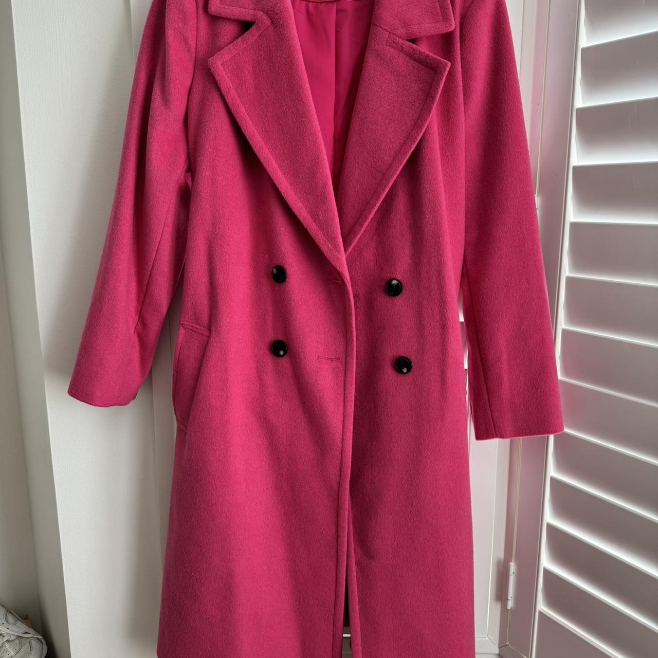 Long Coat Pink Lined Size 14 Depop