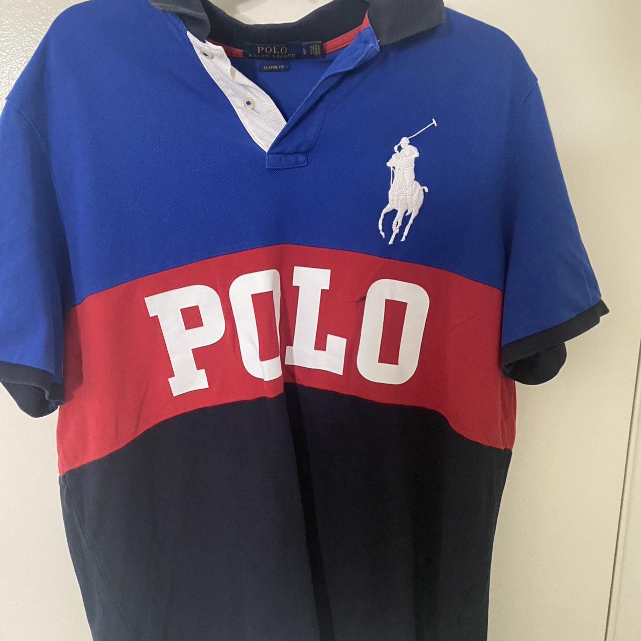 Blue and Red Ralph Lauren Polo, small black... - Depop