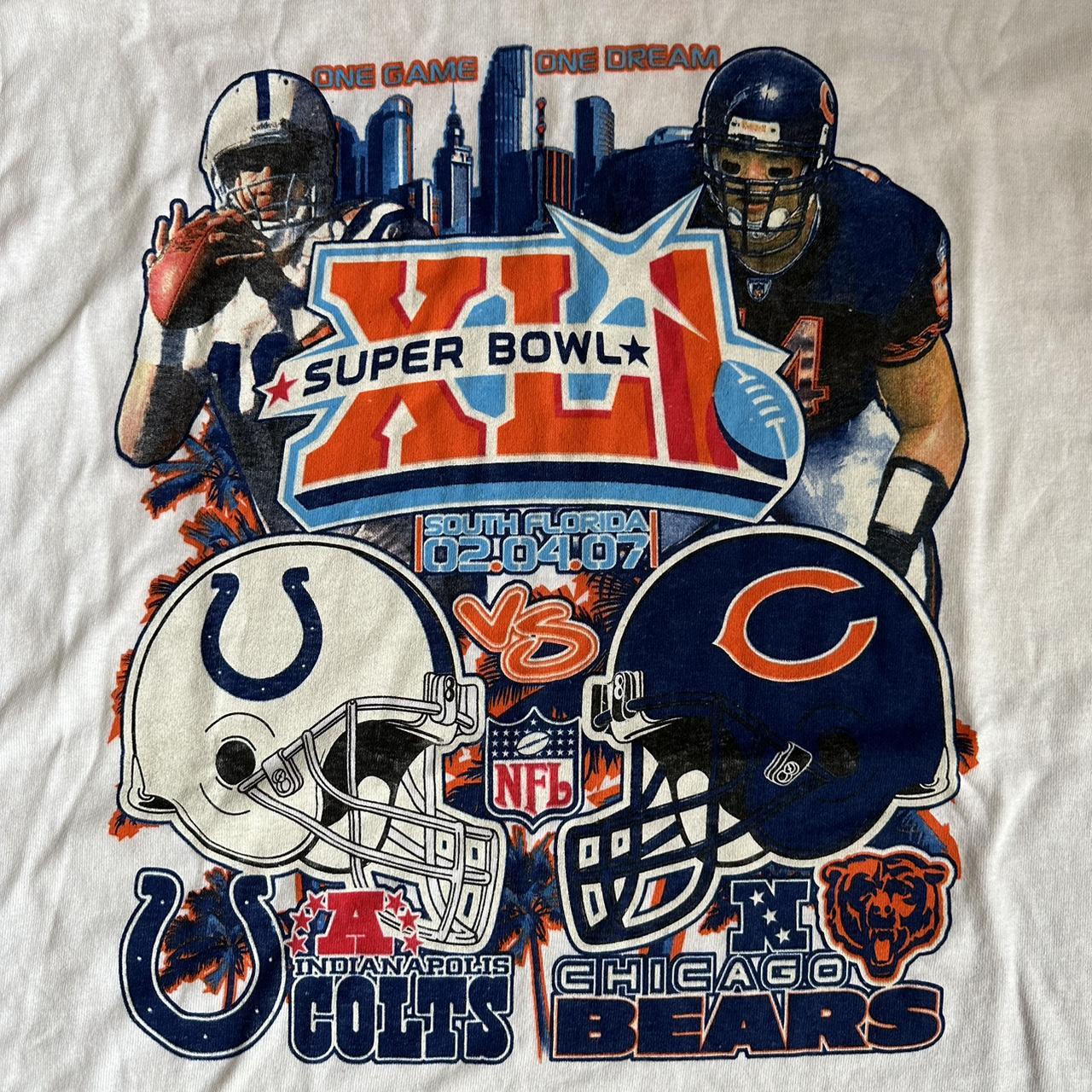 2007 Super Bowl tee Bears vs Colts Great - Depop