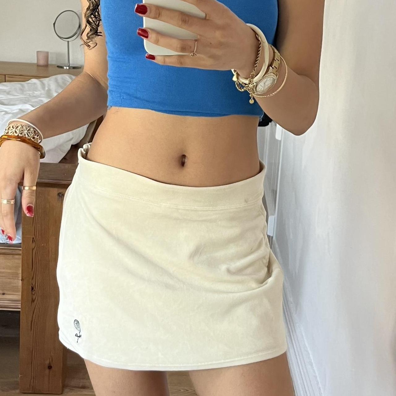 urban outfitters fila mini cream tennis skirt has. Depop