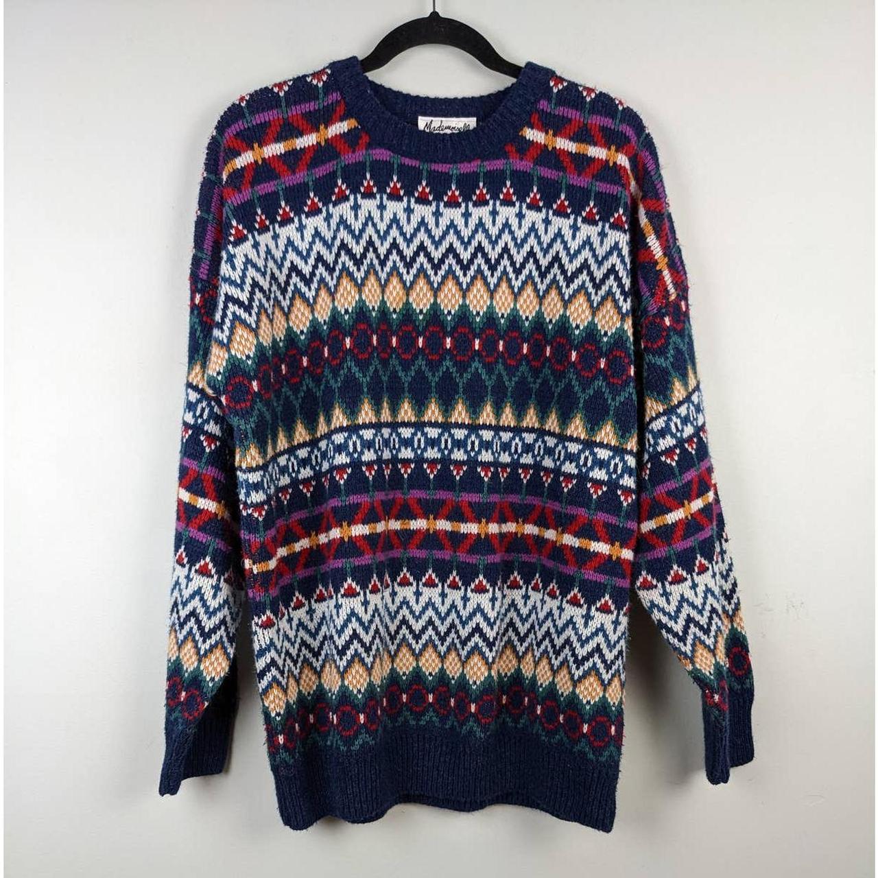Vintage colorful fair isle sweater from the vintage... - Depop