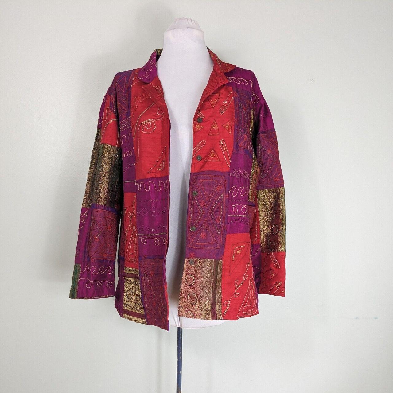 Vintage mixed fabric patchwork topper jacket Depop