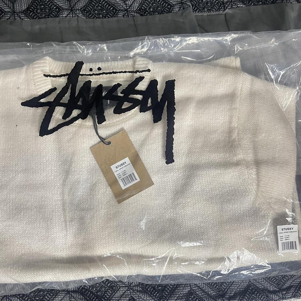 SOLD**** Stussy 8 Ball Spray Sweater. Brand new.... - Depop