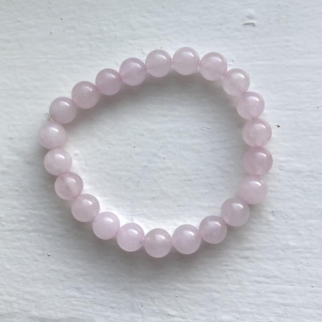 Rose Quartz Bracelet! 💕 ~ made with clear elastic... - Depop