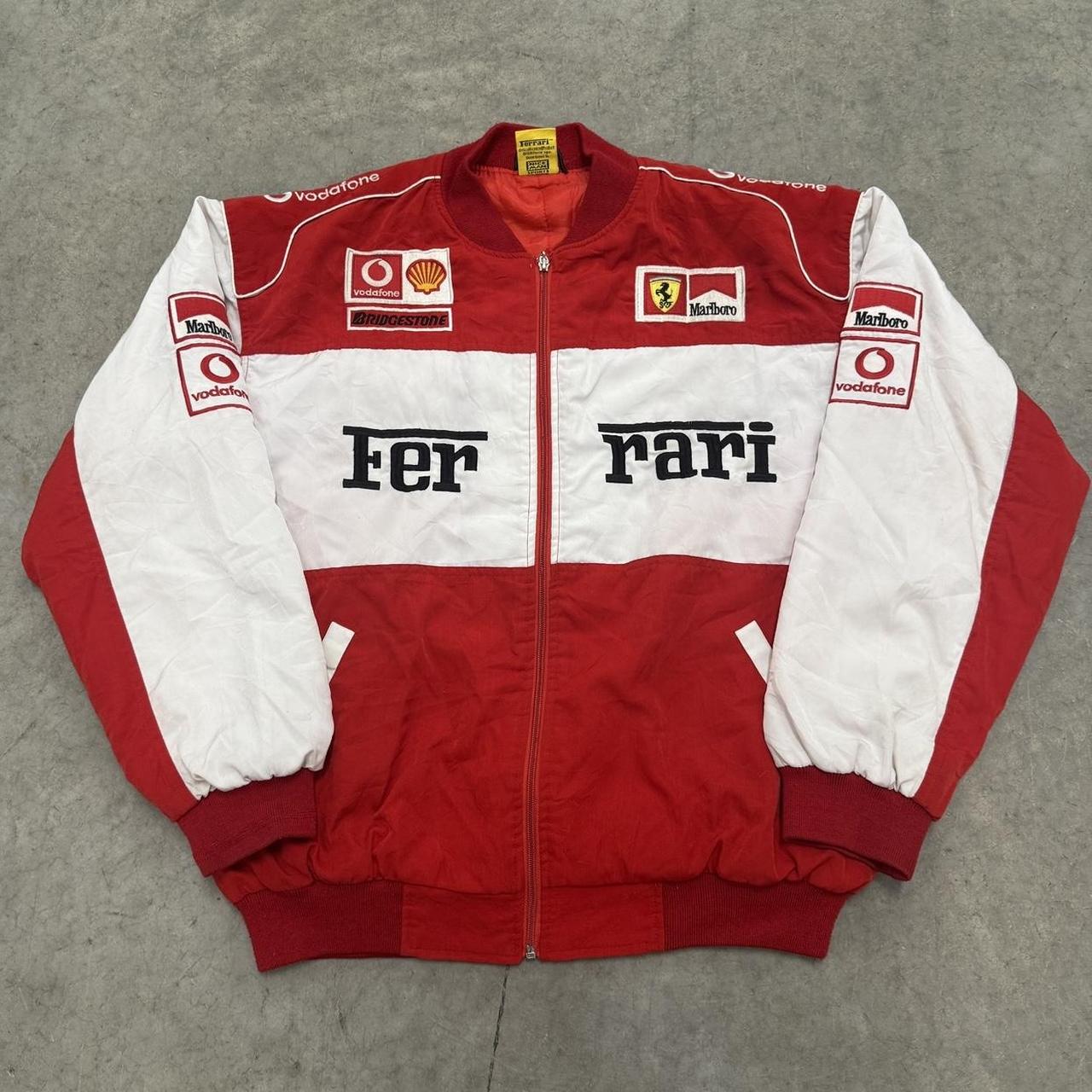 Ferrari スポーツジャケット レッド/ホワイト Ferrari F1 jacket Speed Enthusiast Vintage White & Red Racer