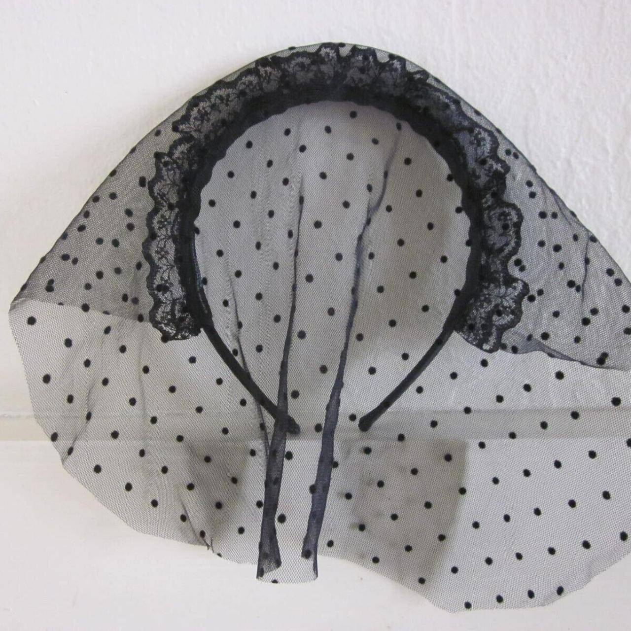 Wednesday x Kitsch Black veil headband. Never worn,... Depop