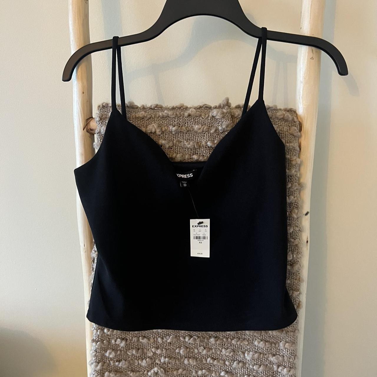 Express Women's Black Veststankscamis Depop