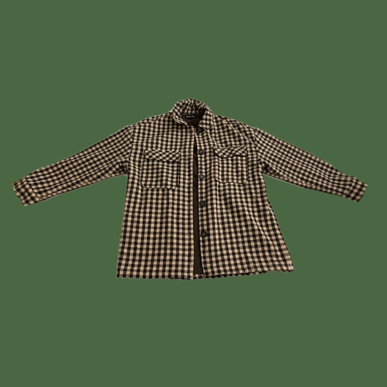 💡Motel Rocks Plaid Brown and Beige Fleece... - Depop