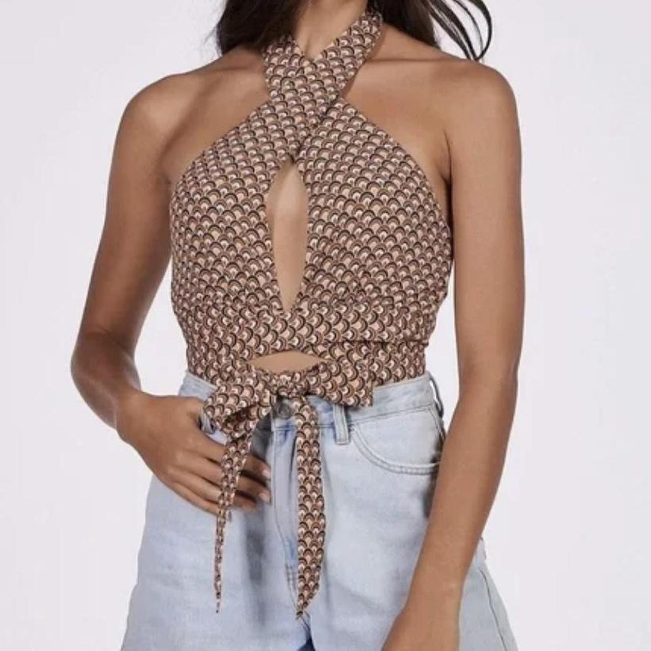 Charlie Holiday Women's Tan and Brown Crop-top