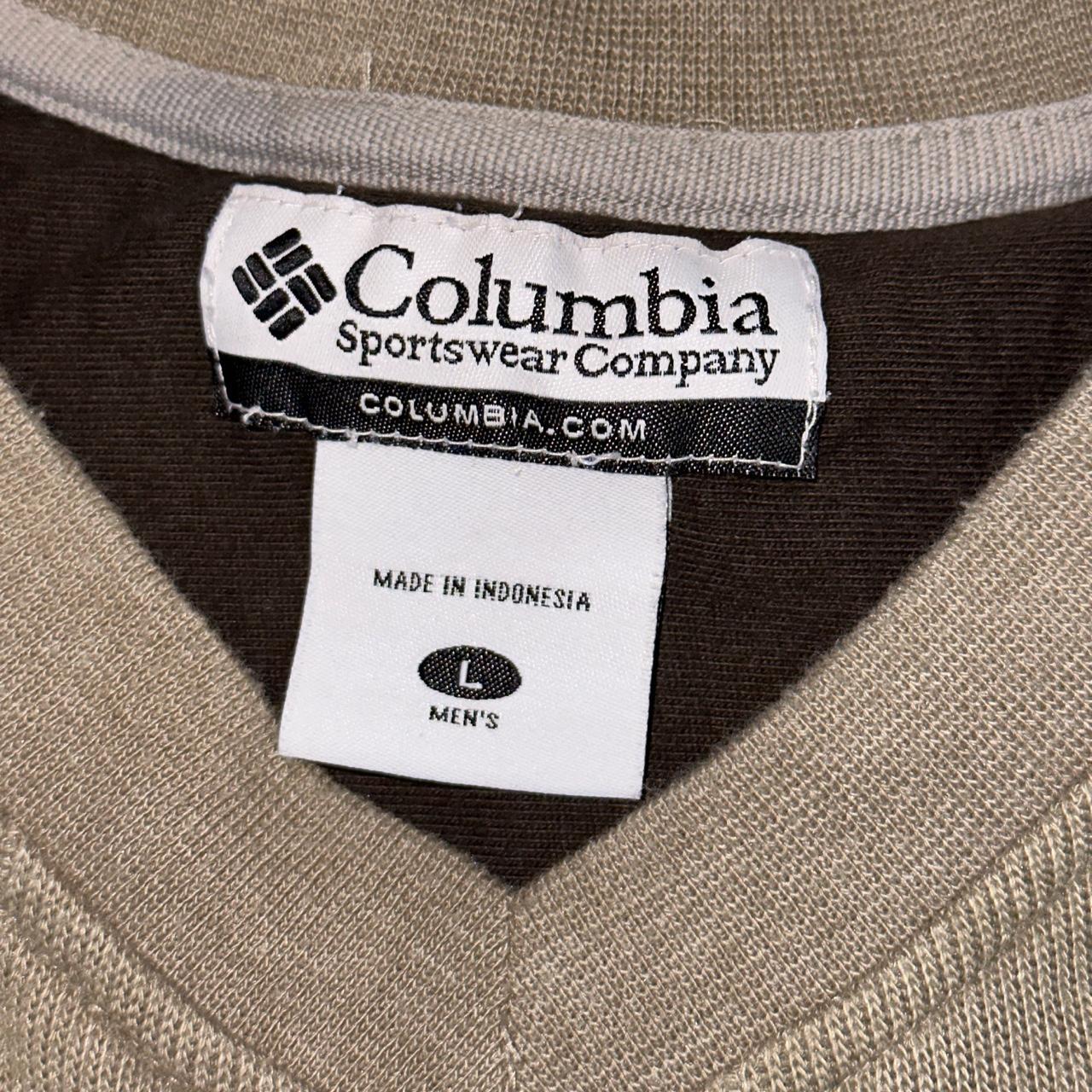 Columbia V Neck Pullover Sweater Olive tone to the... - Depop