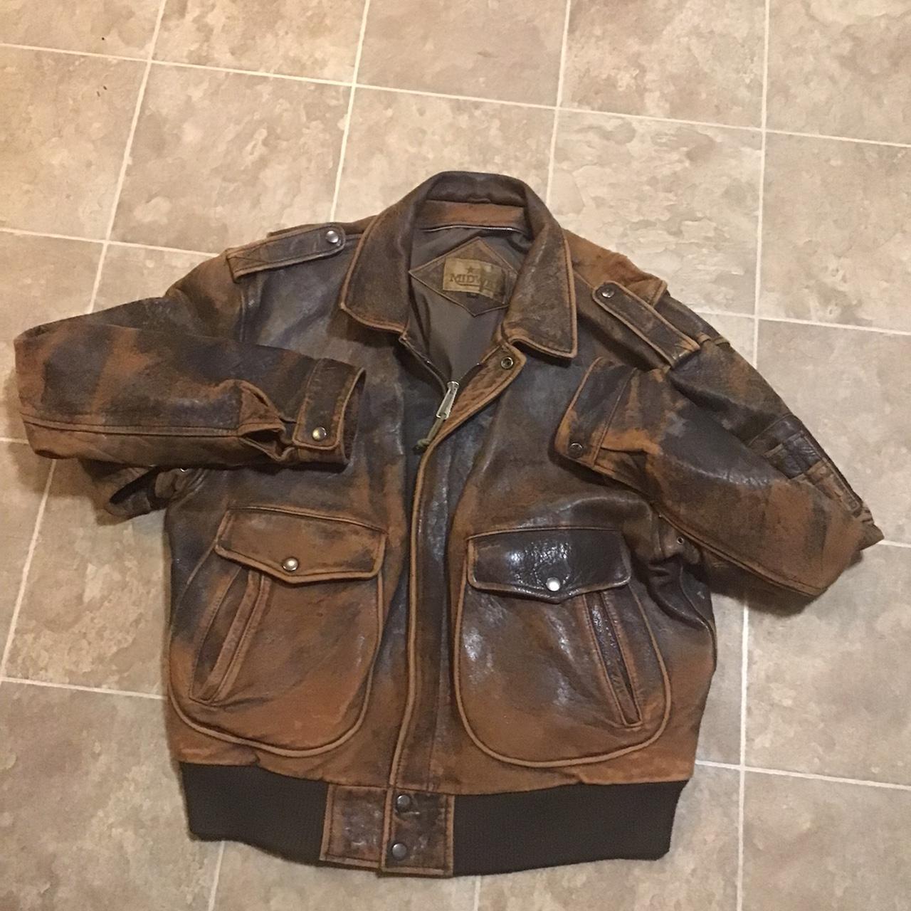 Midway leather bomber on sale jacket