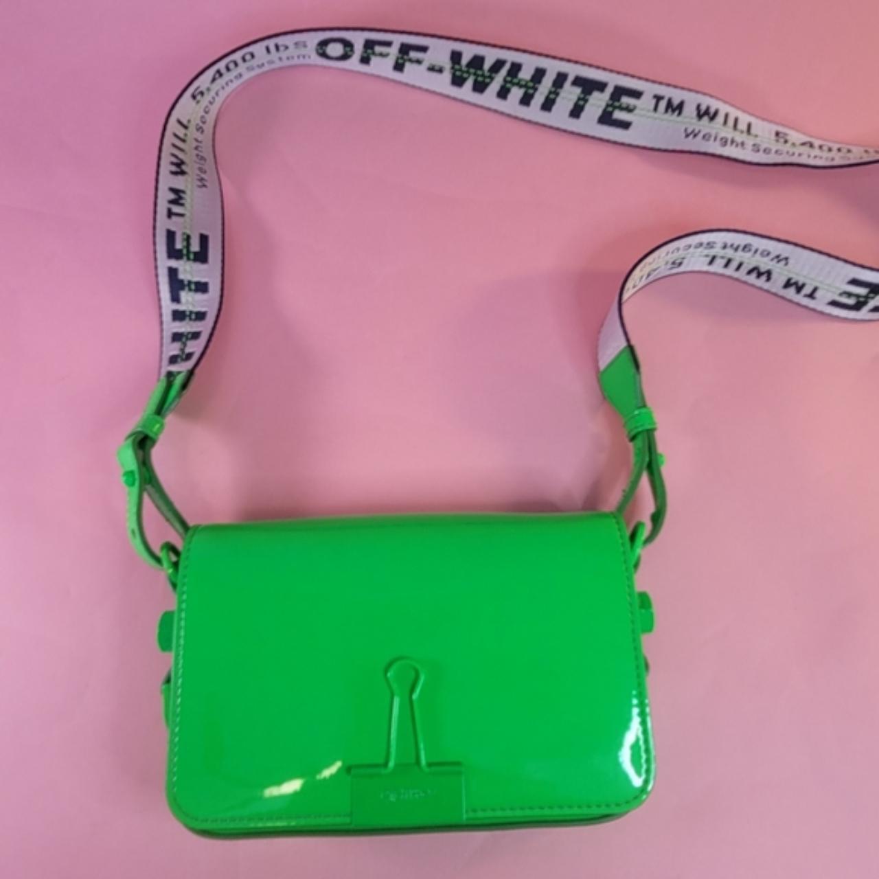 Off white binder hot sale clip bag pink