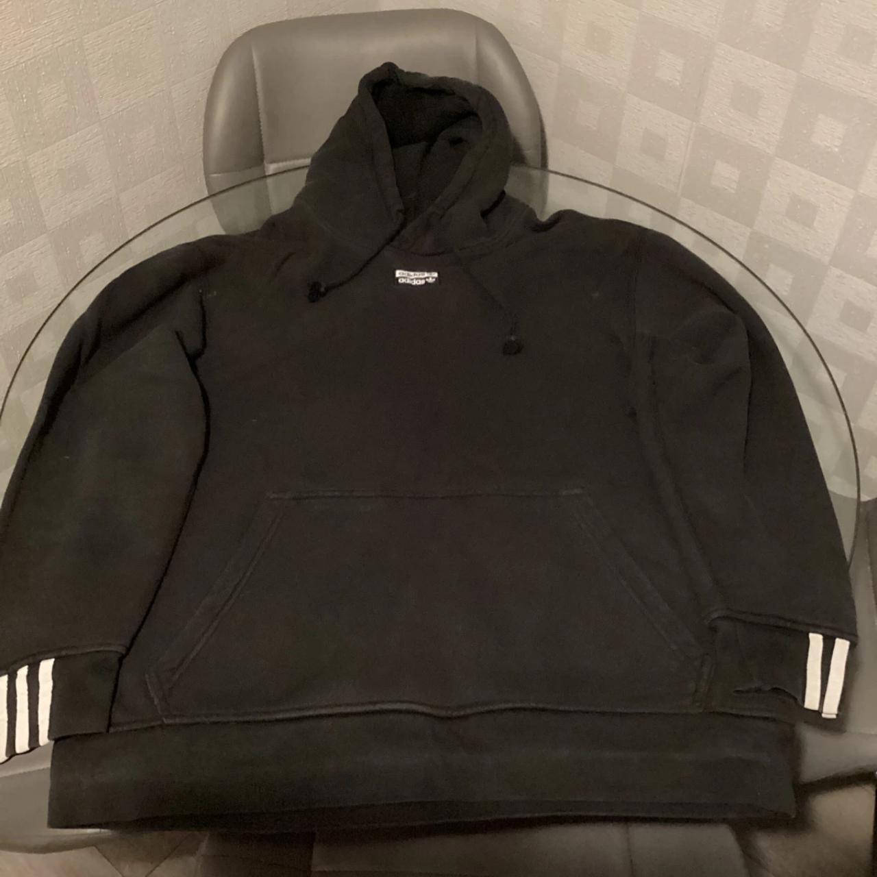 Black adidas box logo hoodie. Great condition and Depop