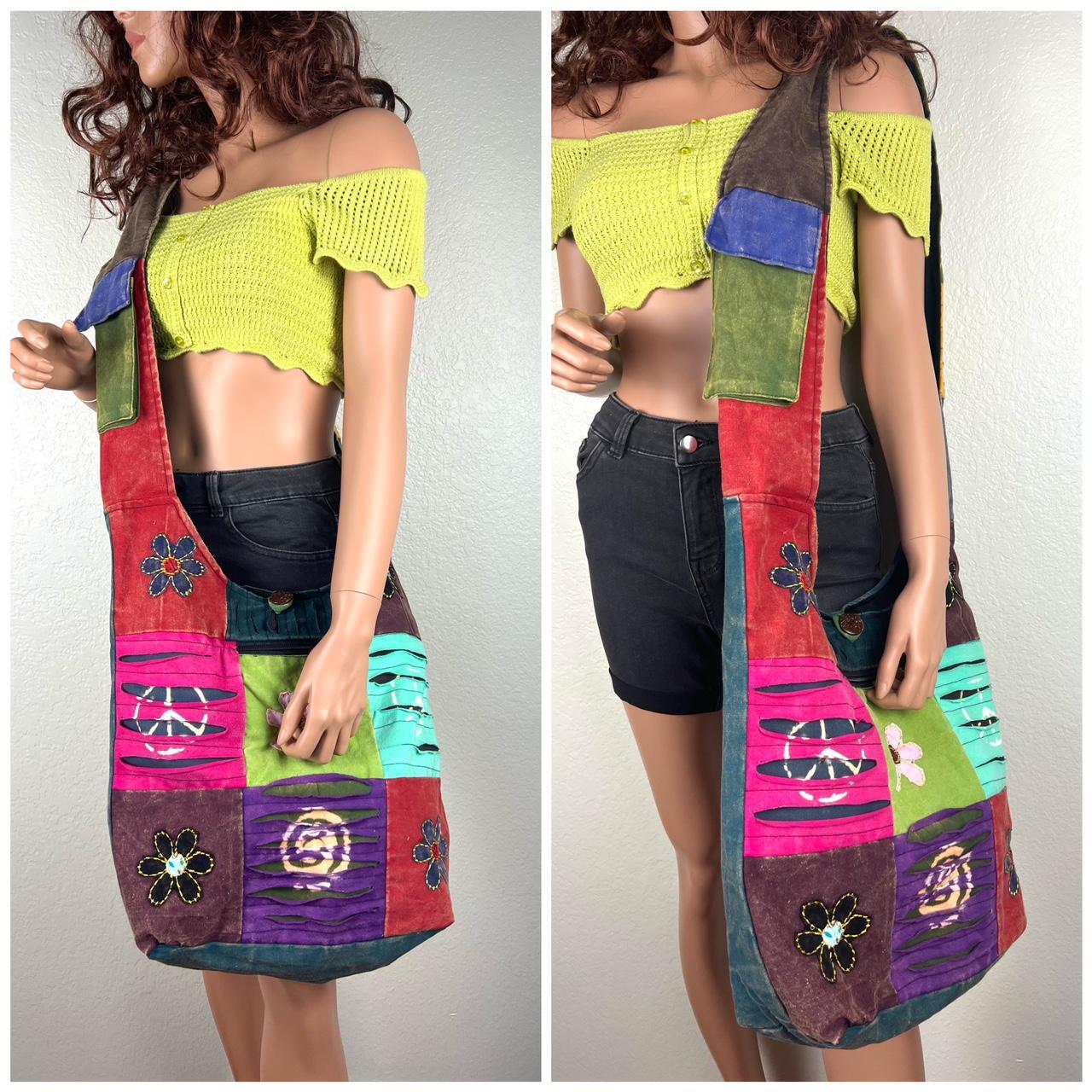 Patchwork shoulder shopper handbag bag colourful hippy boho zip Indian  ethnic | eBay