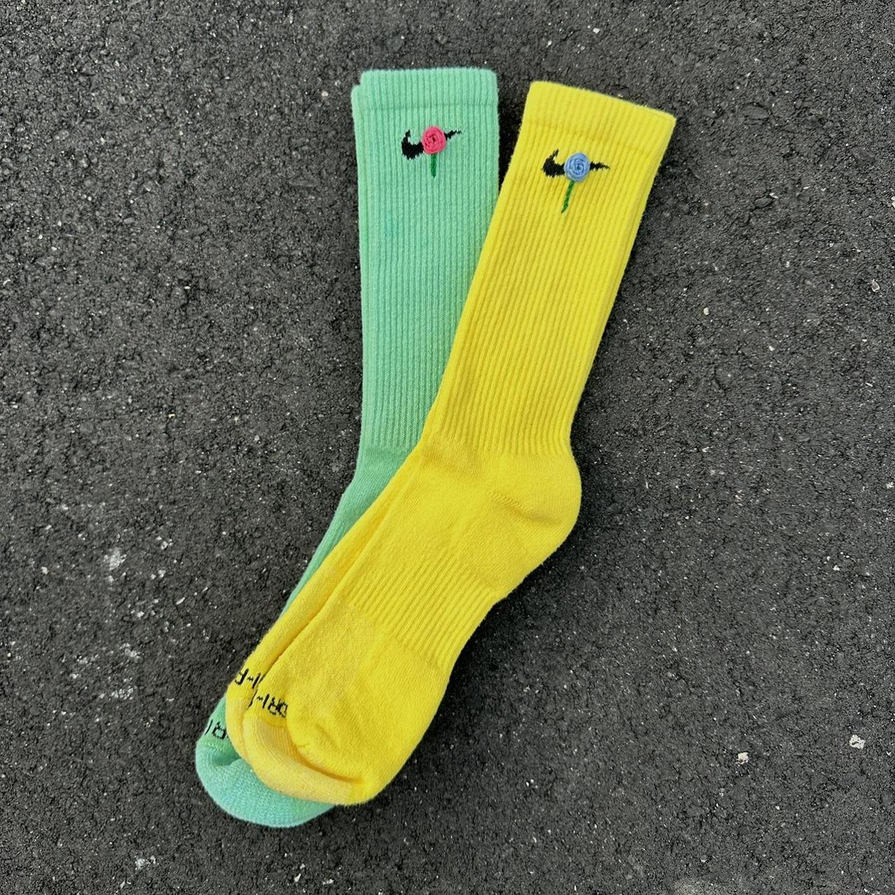 green and yellow nike socks