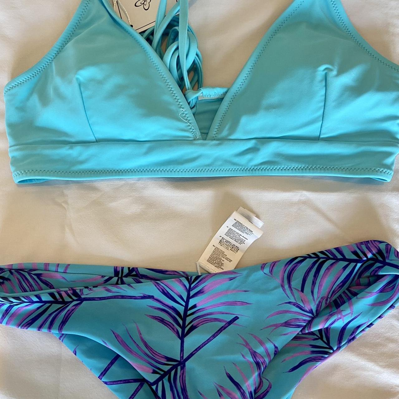 Women's Purple and Blue Bikinisandtankinisets Depop