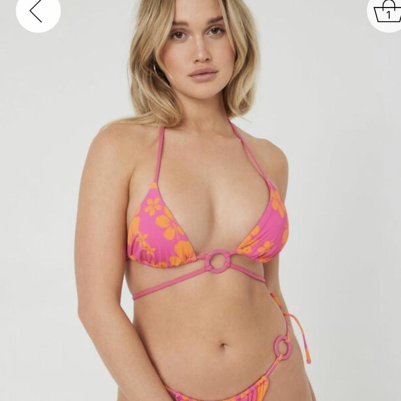 Garage Women's Pink and Orange Bikiniandtankinitops Depop