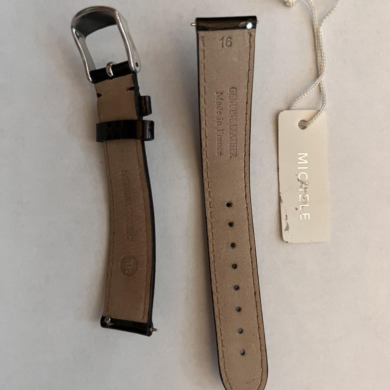 MICHELE Espresso Leather 16mm Wrist Watch Band... - Depop