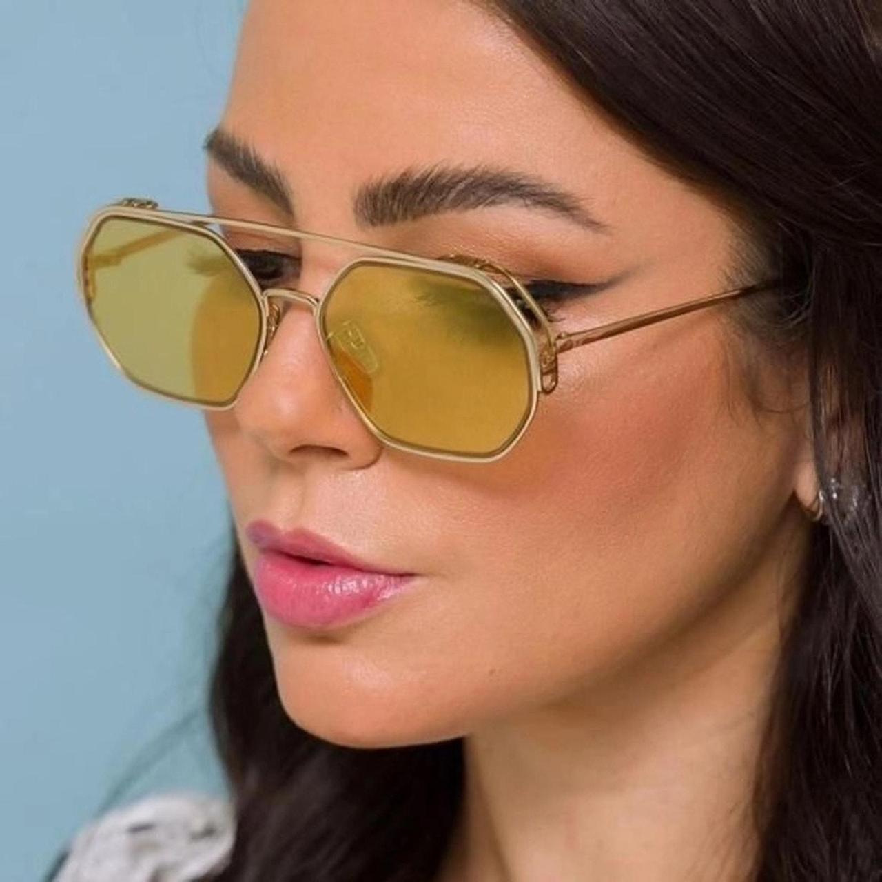 Fendi yellow authentic sunglasses for women