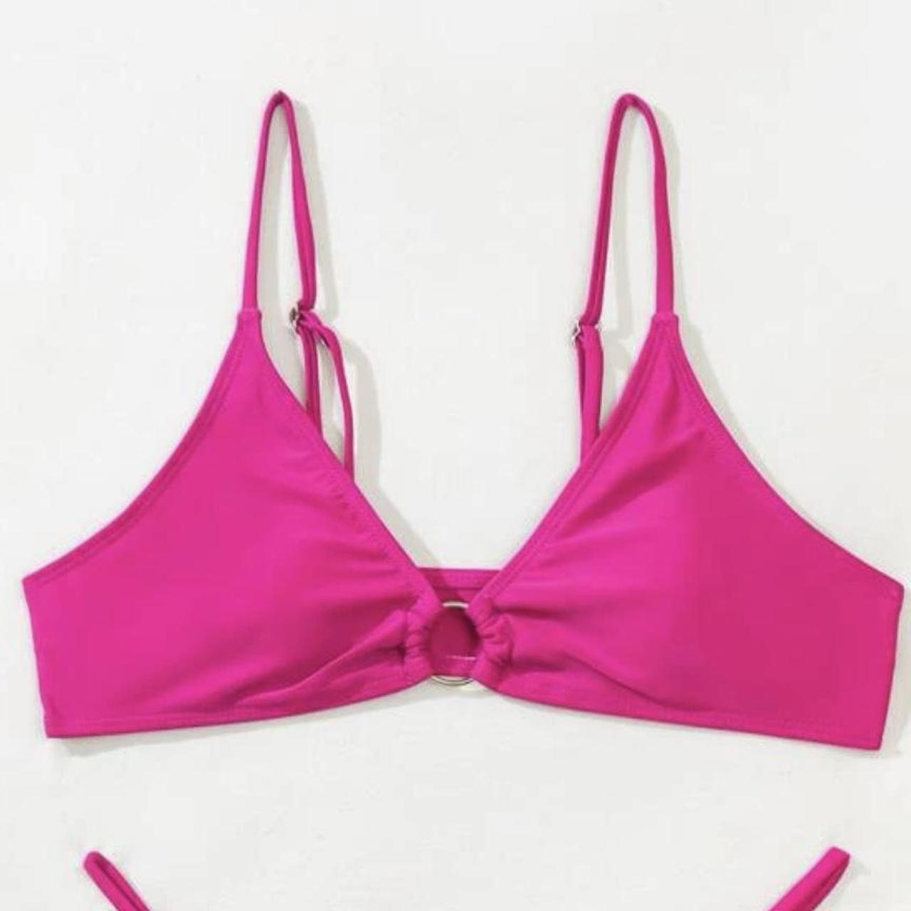 Bright Pink Shein Bikini Only worn once Size S... Depop