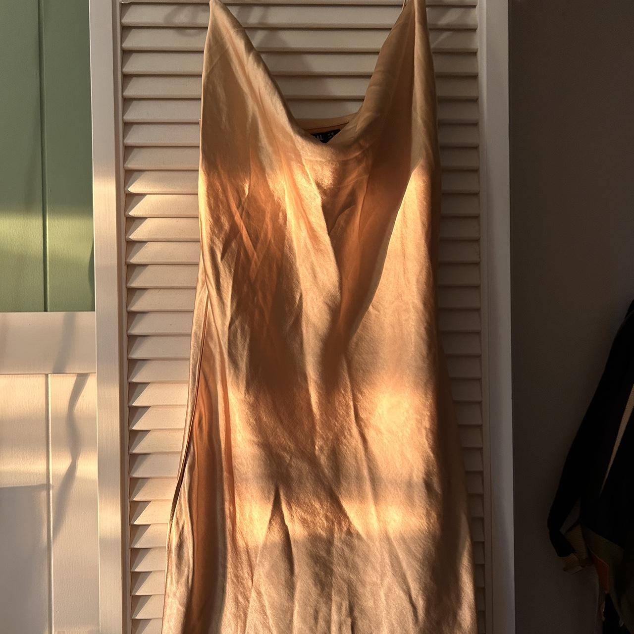 Nasty gal gold satin cowl neck never worn! Still... Depop