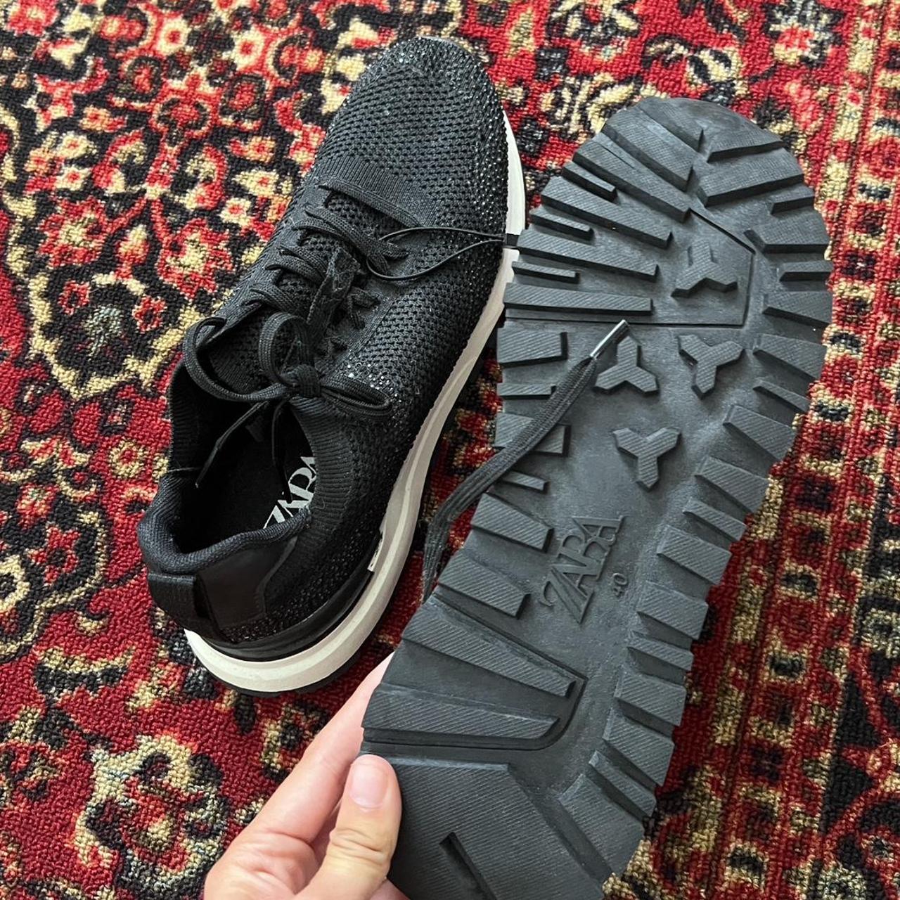 Rhinestone Black Sneakers Zara excellent condition... Depop