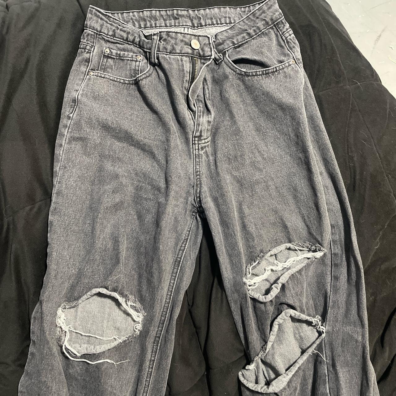 SHEIN Black and Grey Jeans Depop