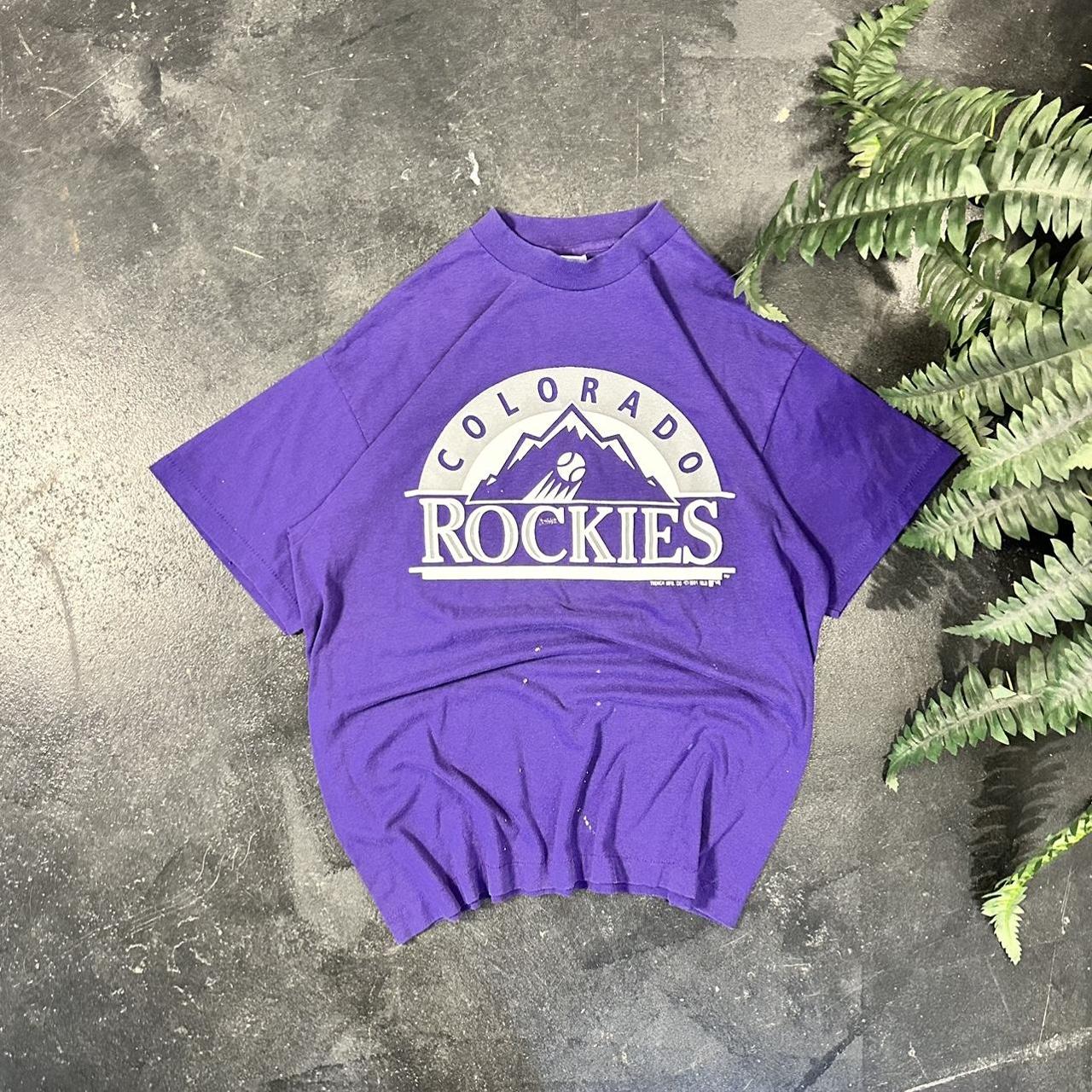 Rockies Men's Shirt - Purple - L