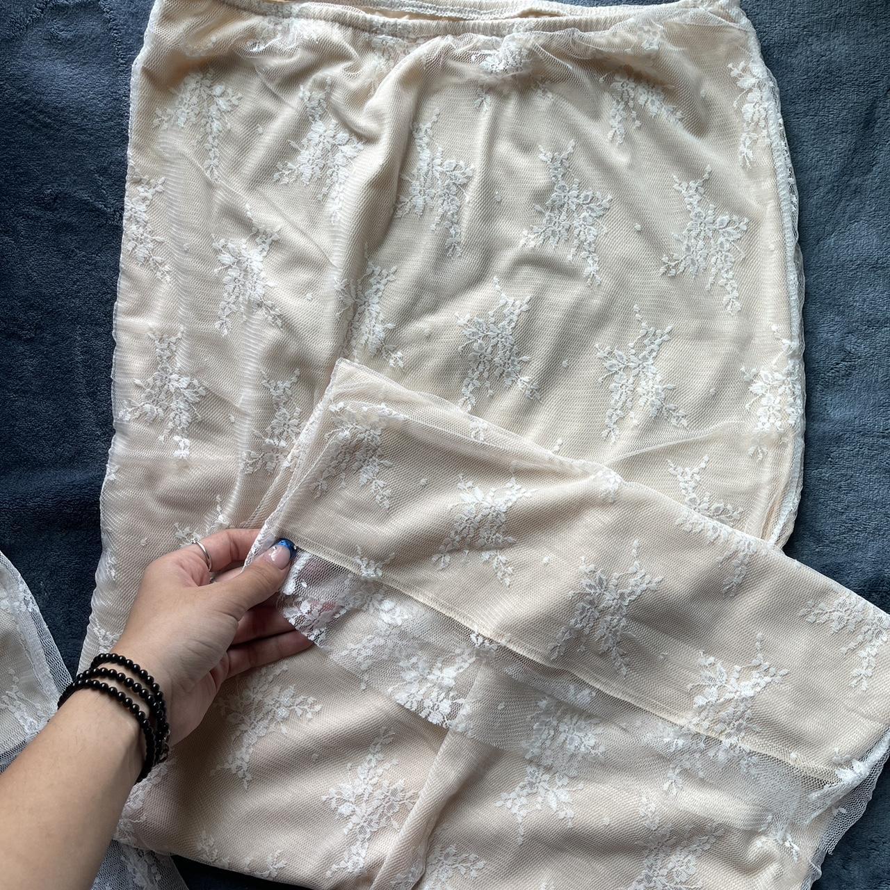 House of CB Women's White and Cream Skirt | Depop