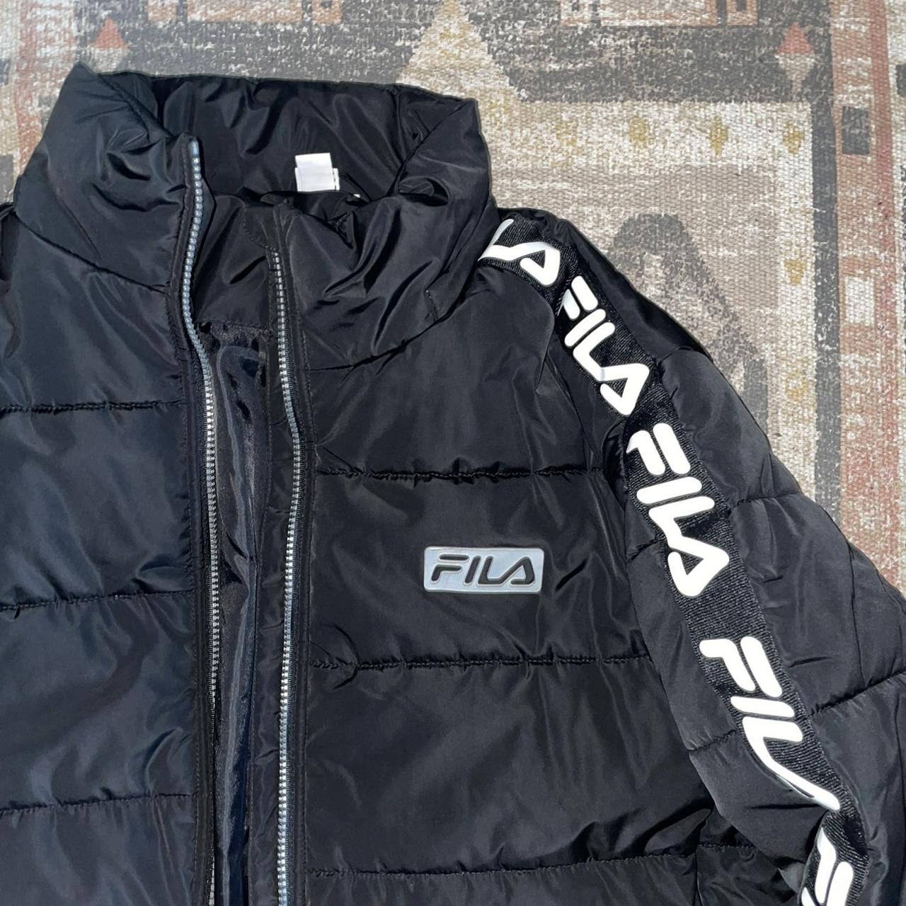 Fila black clearance reversible puffer jacket