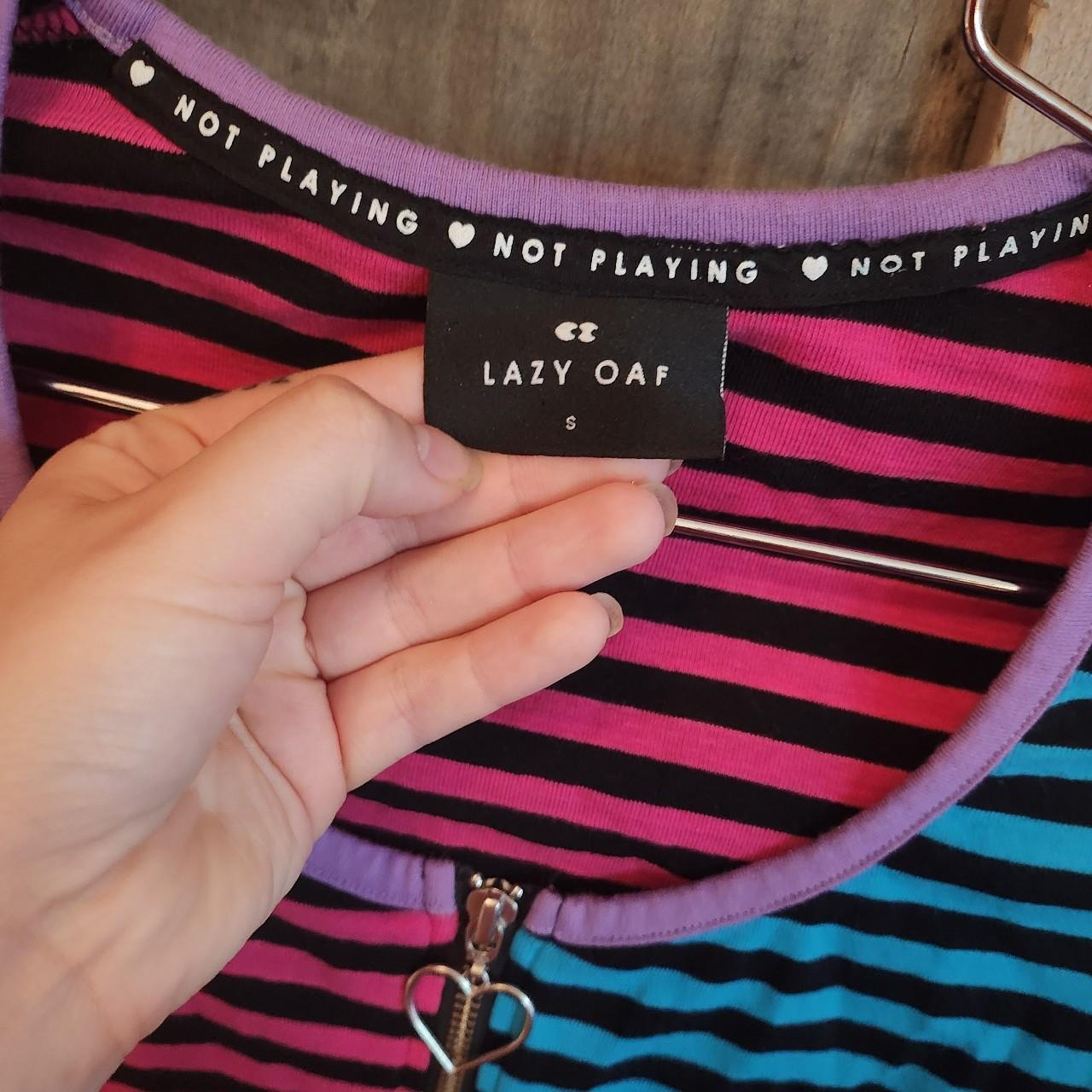 ラブブ LAZY OAF COLOR BLOCK HIGH CROP TOP WITH HEART SHAPED | Depop