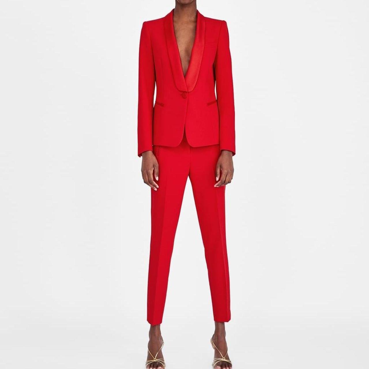 Zara red suit store ladies