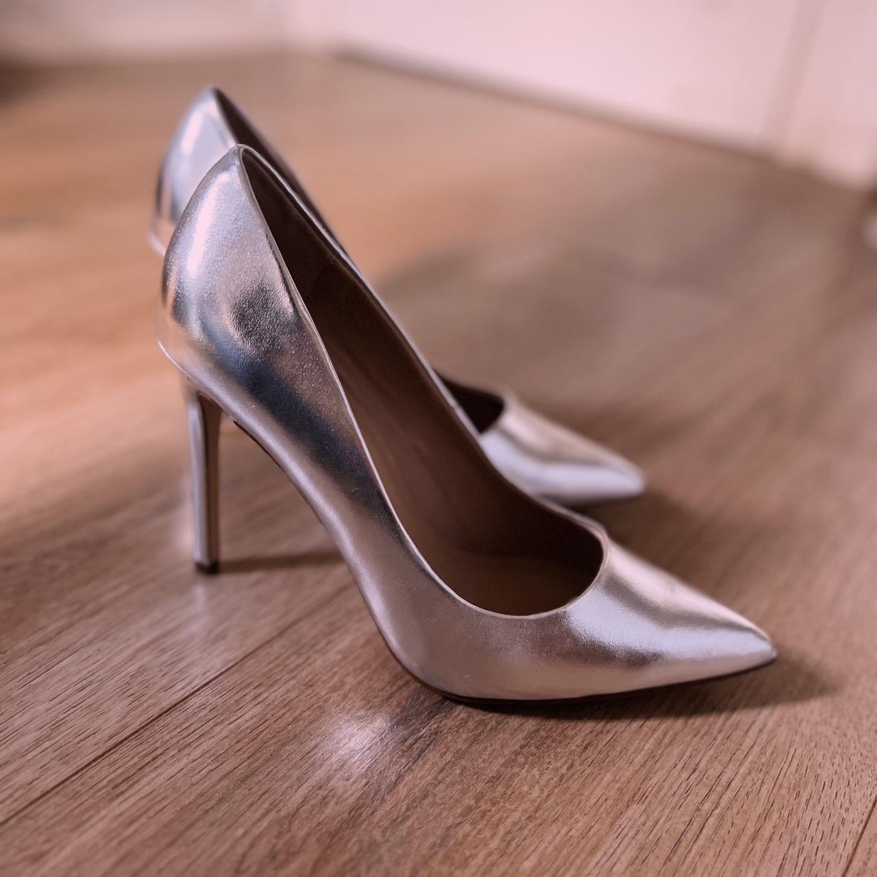 ASOS silver stiletto heels court shoes Size 5... Depop