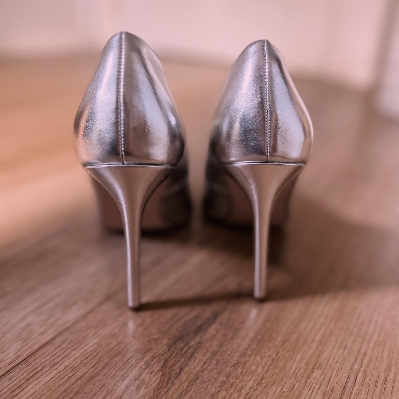 asos silver block heels