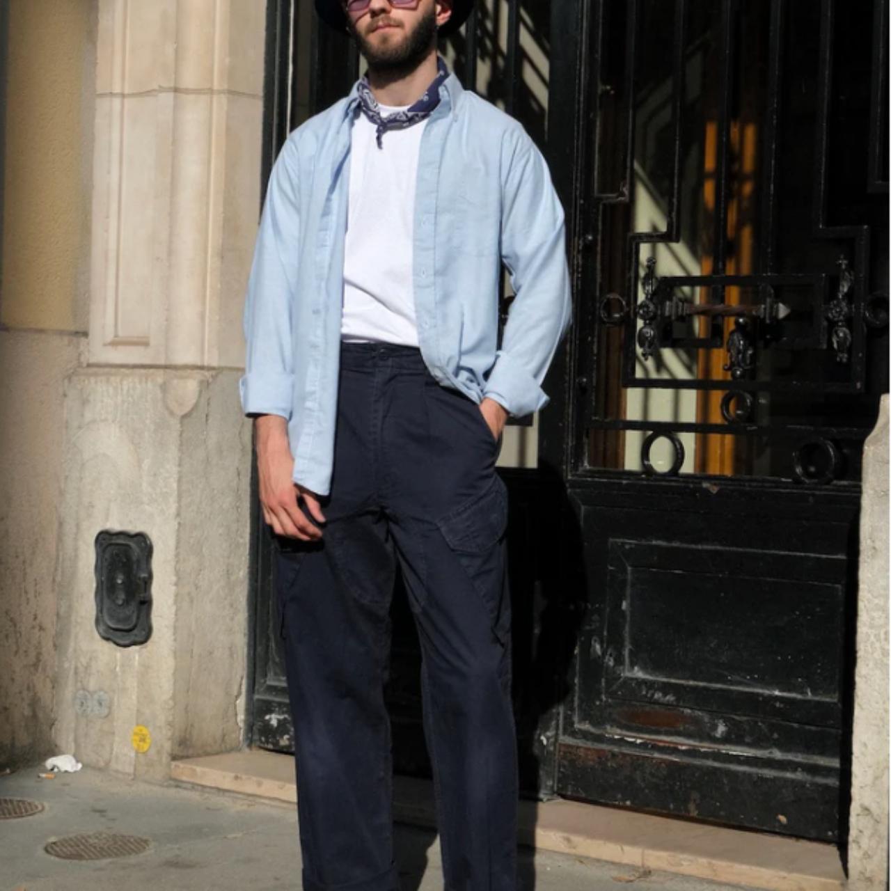 American Vintage Men's Navy Trousers | Depop