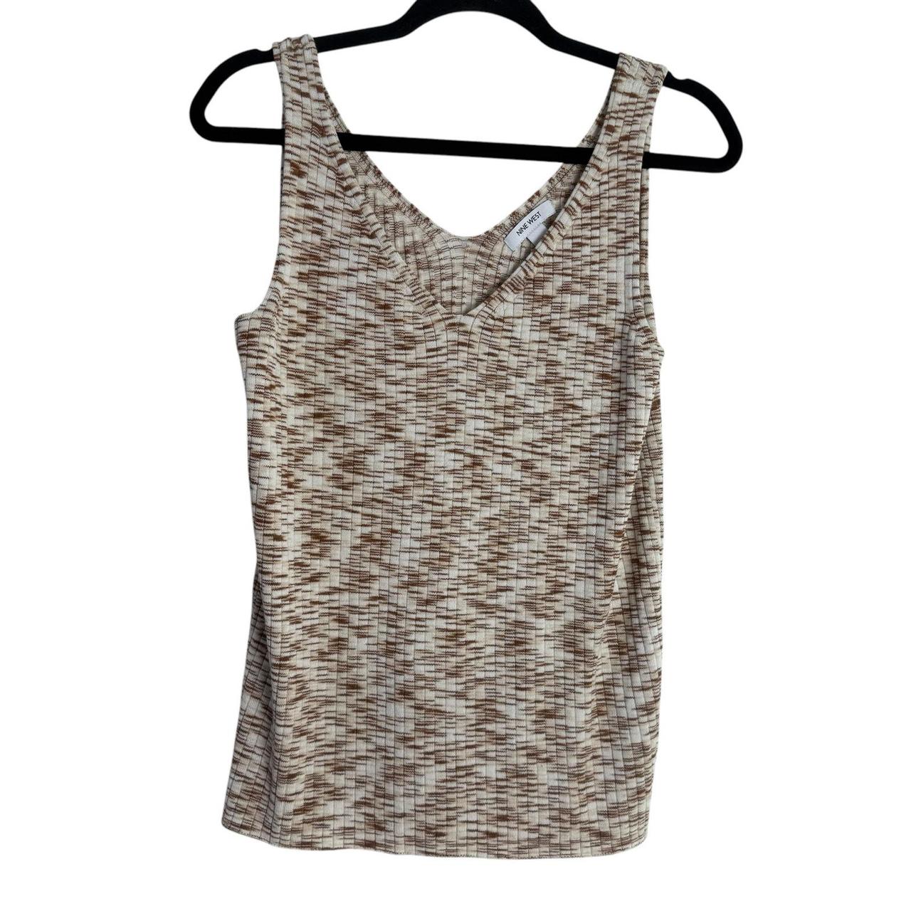 Nine West Women's Blouse - Brown/Cream - M – Medium Preowned in excellent condition - no …