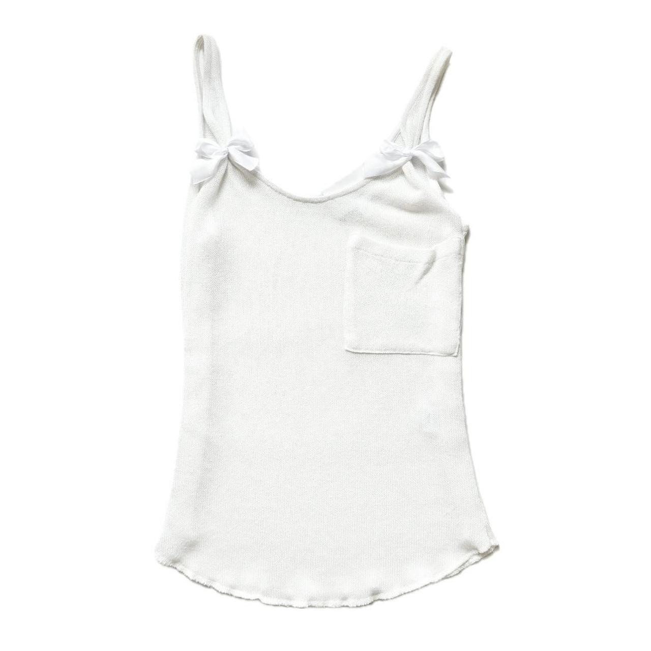 viktoria woods semi sheer white fitted tank top w Depop