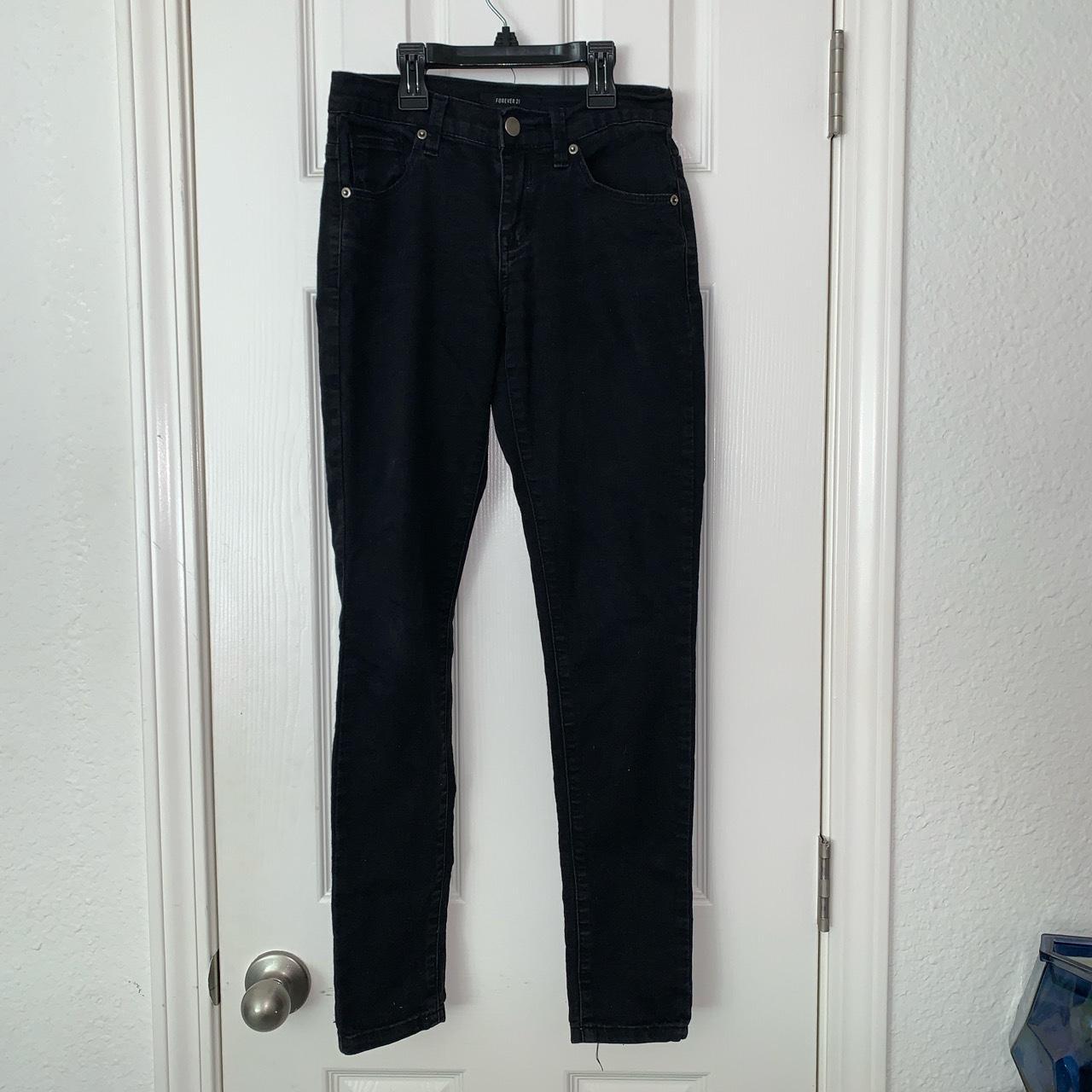 Forever 21 black skinny jeans size 24 #forever21... - Depop