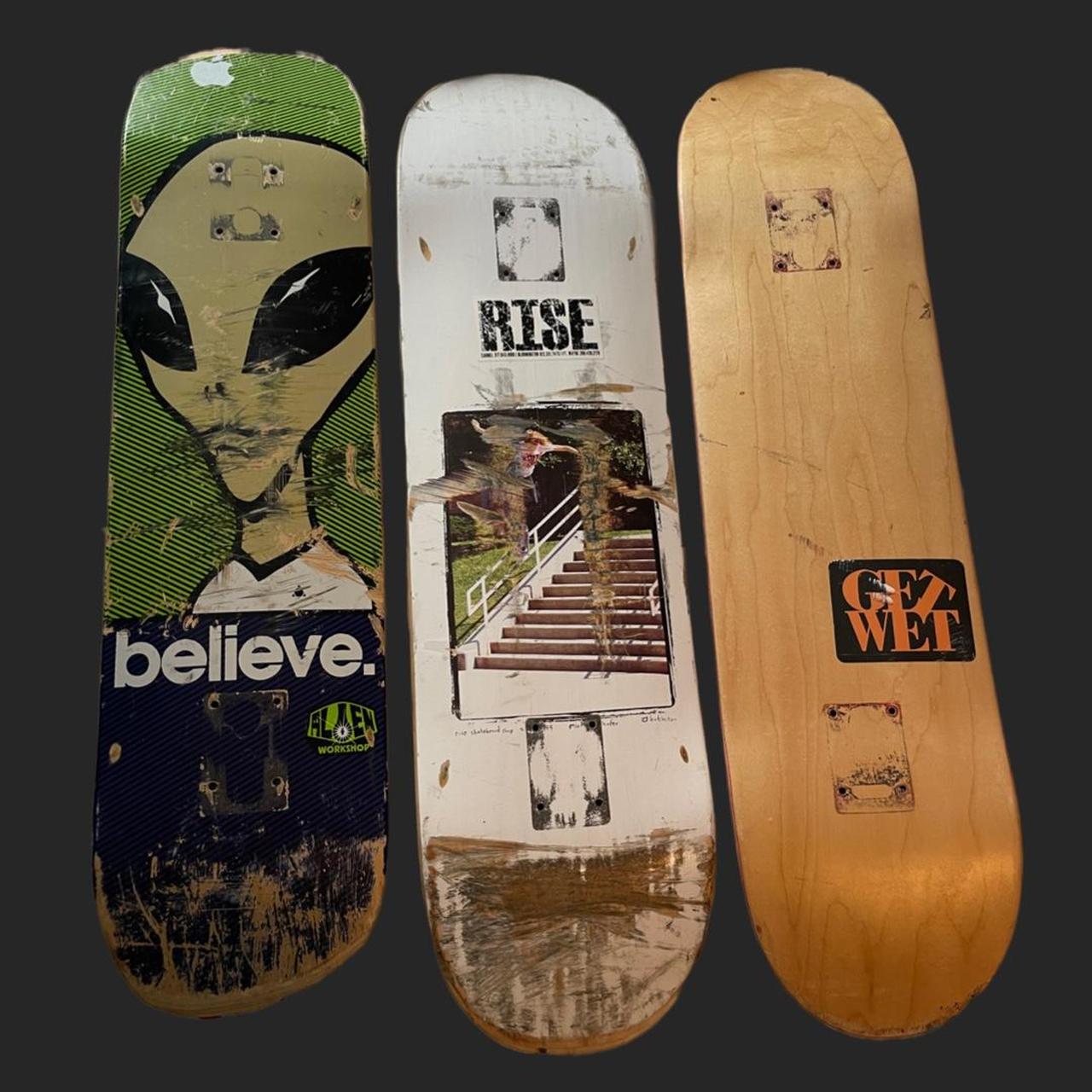 90s bundle 3 skateboard decks with alien -RISE,... - Depop