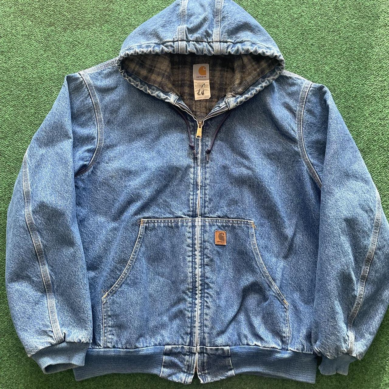 Vintage Carhartt Denim Blanket Lined... - Depop