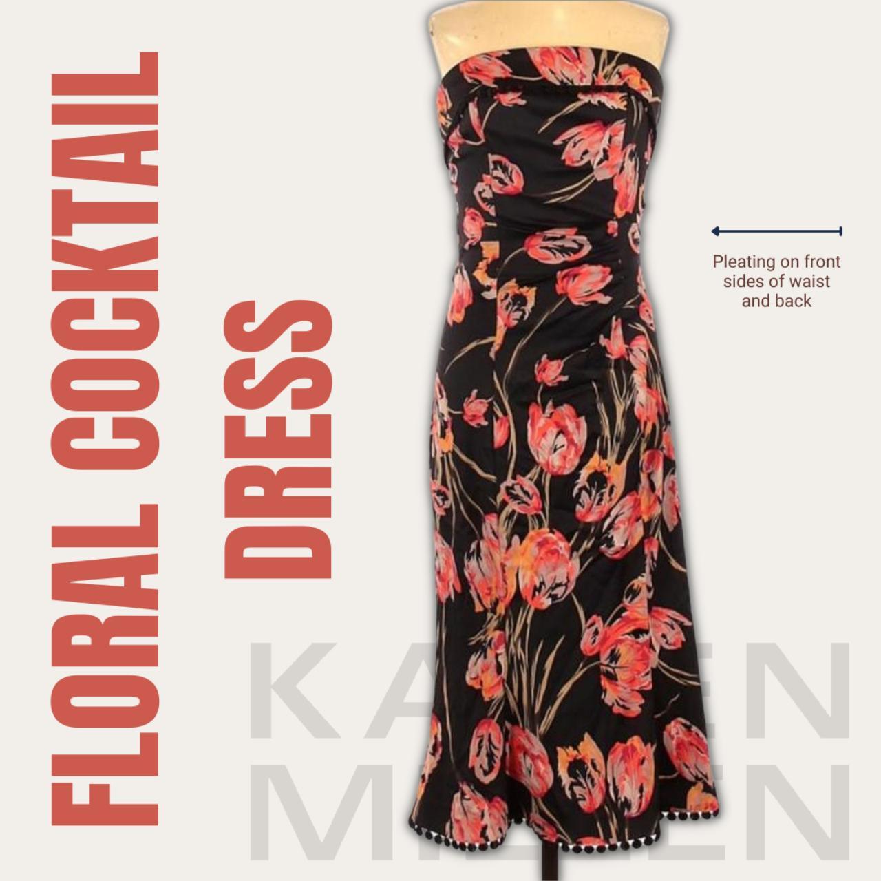 Karen Millen Women's Black and Pink Dress