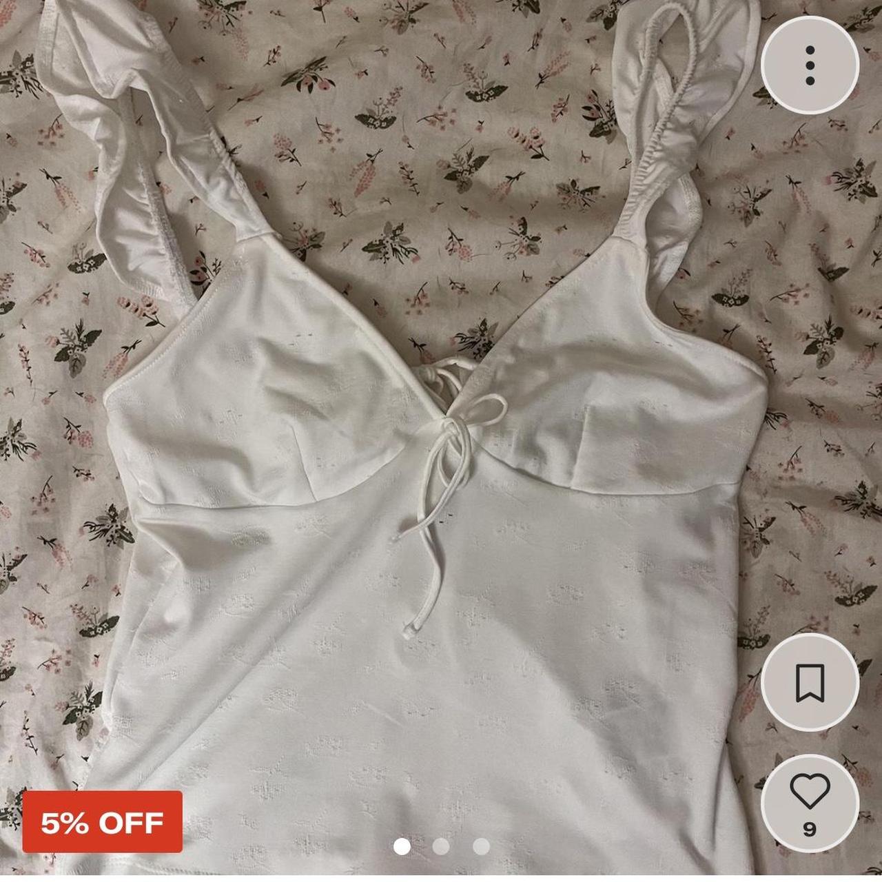 Repop Coquette White Eyelet Cami - size small -... - Depop