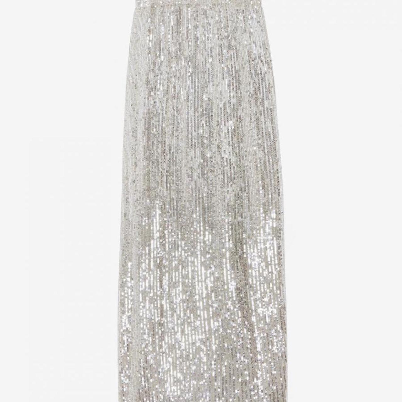 The Frankie Shop silver sequin skirt, size... - Depop