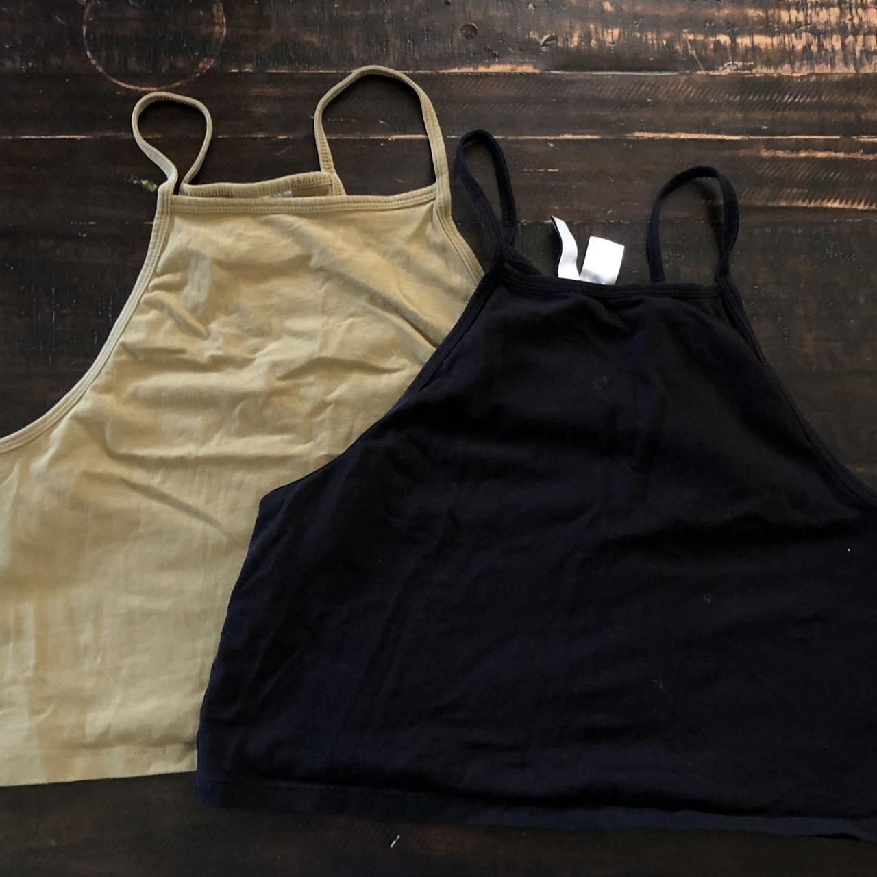 H&M Women's Green and Black Vest Depop