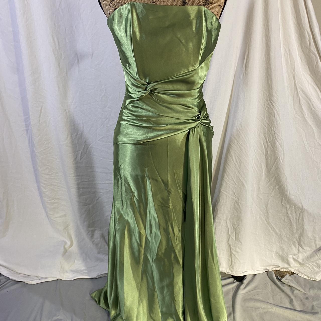 Jessica McClintock Green Strapless Prom Dress No Depop   P0 