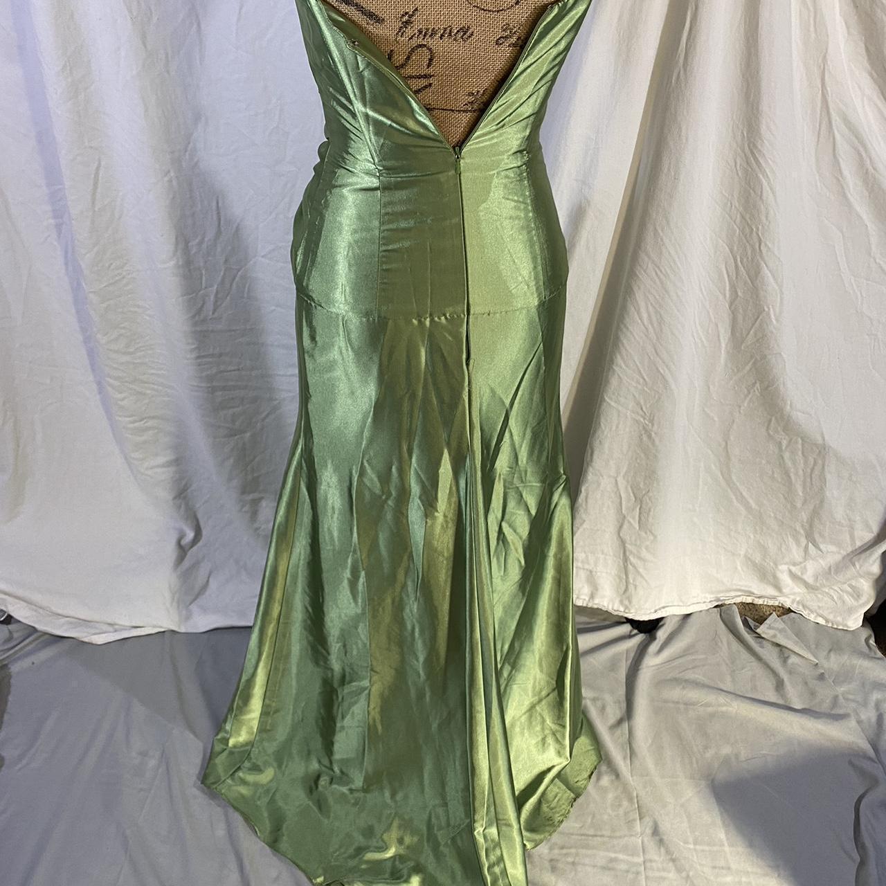 Jessica McClintock Green Strapless Prom Dress No Depop   P0 