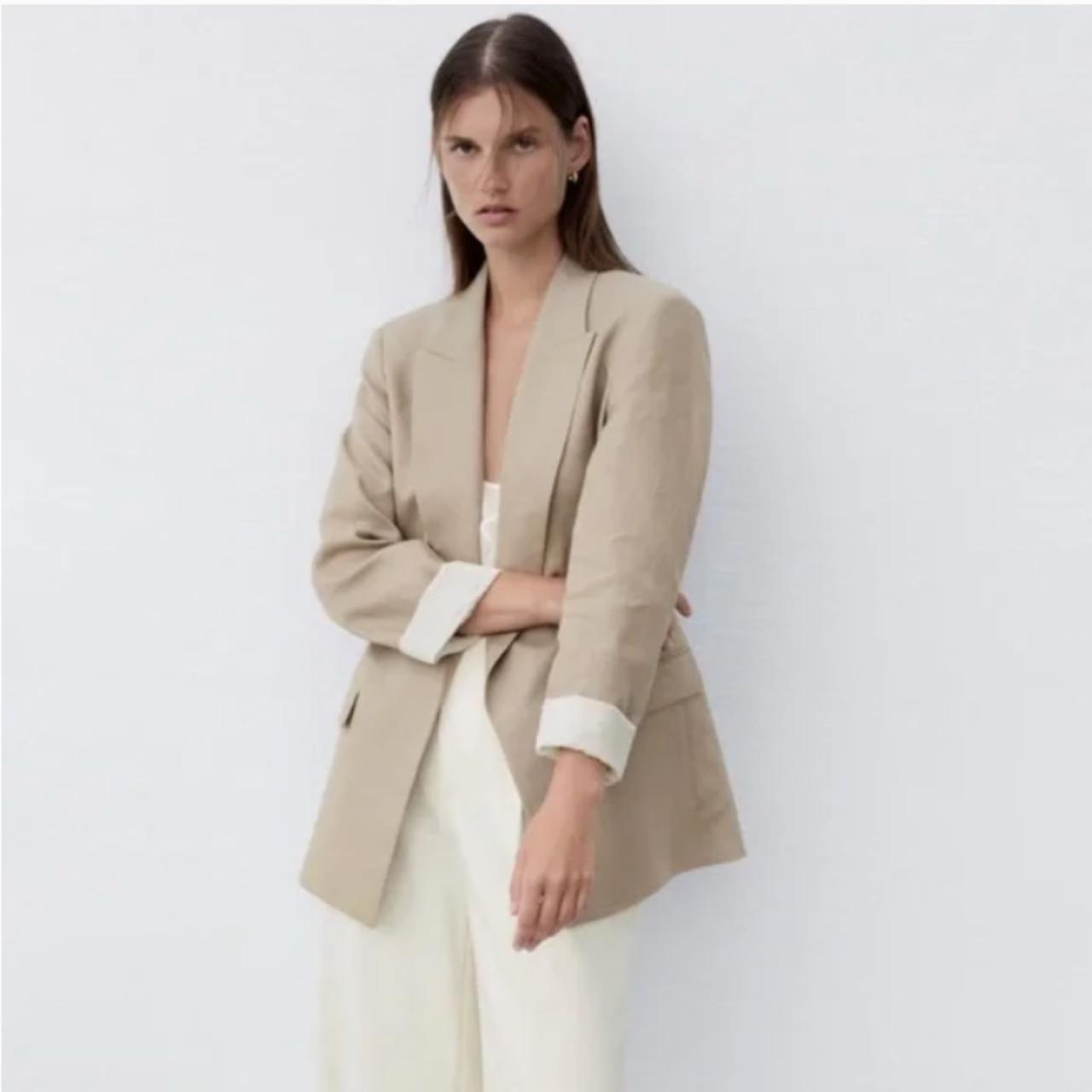 Zara Women S Tan Tailored Jackets Depop