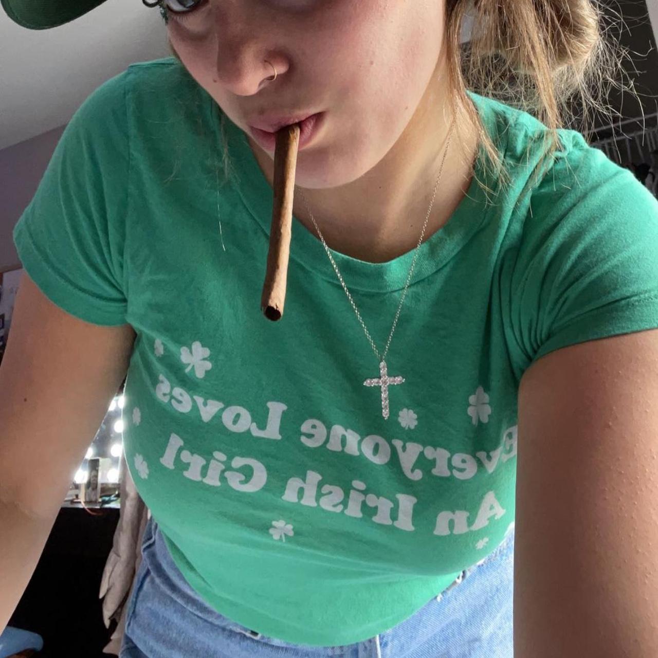 Brandy Melville Women's Green Tshirt Depop